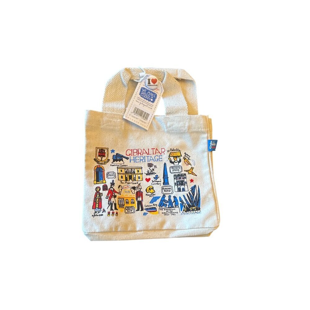 Gibraltar Heritage Cotton Tote Bag‎ With Illustrated Print